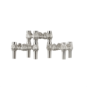 STOFF Nagel Quist Portacandele Set di 3 Cromo Spazzolato