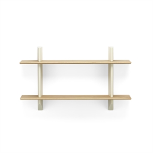 Vitra Rayonnage Mural Shelving Prouvé Blanc Colombe/Rovere