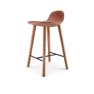 Si Prega di Attendere di Essere Seduti Sgabello da Bar Yuuga H65 Rovere/Cognac
