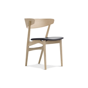 Sibast Furniture No 7 Sedia da Pranzo Rovere Saponato e Pelle Nero