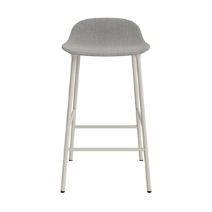 Normann Copenhagen Form Sgabello da Bar 65 cm Imbottito Gruppo 2 Grigio Chiaro/ Acciaio