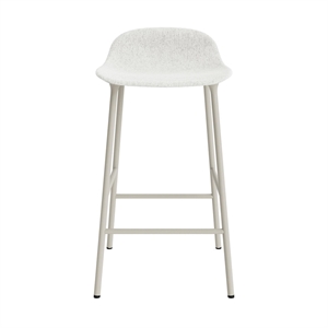 Normann Copenhagen Form Sgabello da Bar 65 cm Imbottito Gruppo 5 Grigio Chiaro/ Acciaio