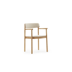 Sedia da Pranzo Normann Copenhagen Timb con Braccioli Imbottita Color cuoio/Hallingdal 220