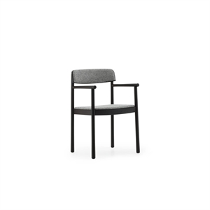 Normann Copenhagen Timb Sedia da Pranzo con Braccioli Imbottita Nero/Hallingdal 166