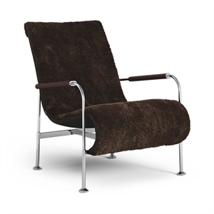 Poltrona Swedese Serpentine in Cromo/pelliccia di Pecora Color Espresso/tabacco 8697