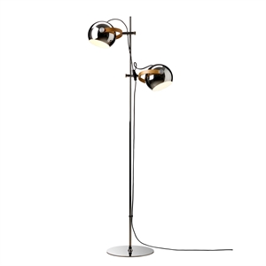 Lampada da terra Halo Design DC a 2 bracci Ø18 Cromo