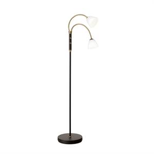 Lampada da terra Halo Design Lucid a 2 bracci LED Opal Antique
