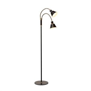 Lampada da terra Halo Design Space a 2 bracci LED nero antico