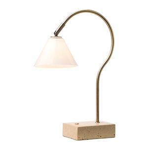 Lampada portatile Halo Design Question in ottone antico/opale