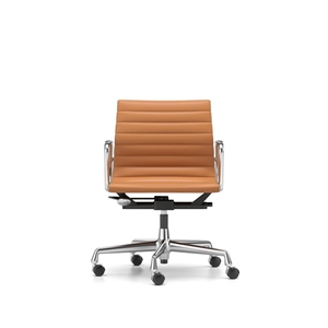 Sedia da Ufficio Vitra EA 118 con Meccanismo Girevole/bracciolo/inclinazione Cognac L50 Pelle Premium/Struttura Cromo