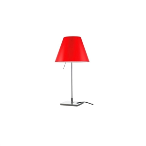 Luceplan Costanzina Lampada da Tavolo Alluminio M. Paralume Rosso