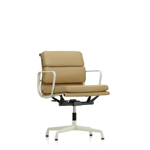 Sedia da Ufficio Vitra Soft Pad EA 231 con Meccanismo Girevole, Braccioli e Inclinazione, Colore Gesso/cammello
