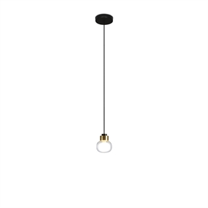 Lampadario TOOY Nabila 552.21L Nero/Ottone Spazzolato/Vetro Trasparente