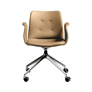 Bent Hansen Primum Sedia da Pranzo A 4 Stelle con Ruote in Acciaio lucido/Zenso 3 261