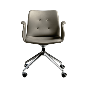 Bent Hansen Primum Sedia da Pranzo A 4 Stelle con Ruote in Acciaio lucido/Zenso 3 214