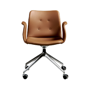 Bent Hansen Primum Sedia da Pranzo A 4 Stelle con Ruote in Acciaio lucido/Zenso 3 223