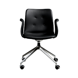 Bent Hansen Primum Sedia da Pranzo A 4 Stelle con Ruote in Acciaio lucido/Zenso 3 207