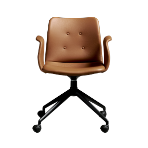 Bent Hansen Primum Sedia da Pranzo A 4 Stelle con Girevole e Ruote Nero/Zenso 3 223