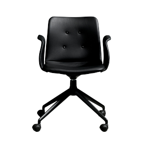 Bent Hansen Primum Sedia da Pranzo A 4 Stelle con Girevole e Ruote Nero/Zenso 3 207
