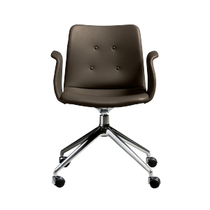 Bent Hansen Primum Sedia da Pranzo A 4 Stelle con Girevole e Ruote in Acciaio lucido/Zenso 3 230