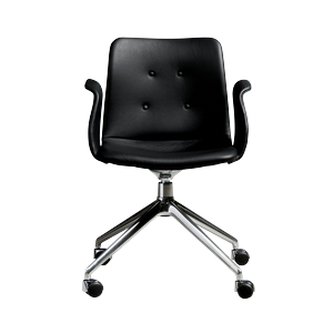 Bent Hansen Primum Sedia da Pranzo A 4 Stelle con Girevole e Ruote in Acciaio lucido/Zenso 3 207