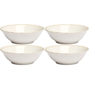 Decotique Fleur Bowl 15 cm Set di 4 Bianco/ Sabbia