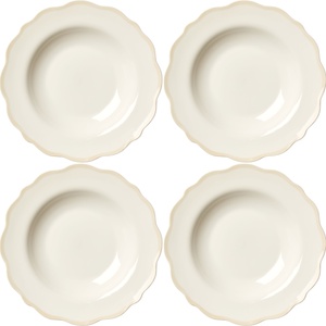 Decotique Fleur Bowl 23 cm Set di 4 Bianco/ Sabbia
