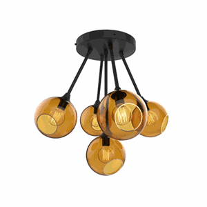 Design by Us Ballroom Molecule Ceiling lamp Amber & Black