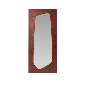 Specchio Folia Ferm Living H135 in Legno di Radica Tinto Scuro