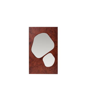 Specchio Folia Ferm Living H82 in Legno di Radica Tinto Scuro
