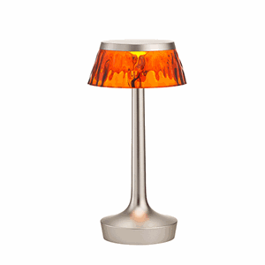 Flos Bon Jour Unplugged Table Lamp Mat Bronze Frame and Amber Shade