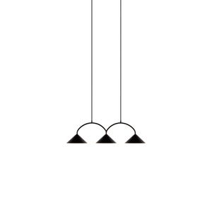 Globen Lighting Curve 3 Lampadario a sospensione Nero