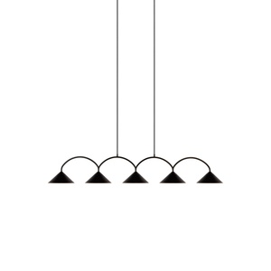 Globen Lighting Curve 5 Lampadario Nero