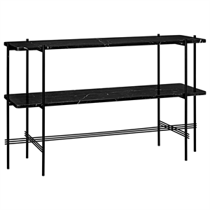 GUBI TS Consolle H72 cm con 2 Ripiani in Marmo Nero Marquina