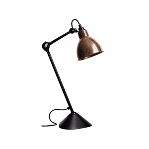 Lampe Gras N205 Lampada Da Tavolo Nero Opaco/Rame Grezzo