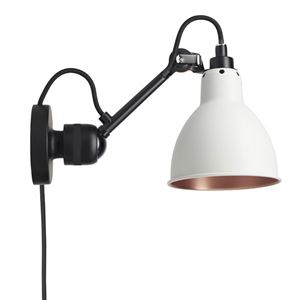 Lampe Gras N304 Applique Opaco E Bianco/Rame Con Cavo