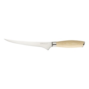 Coltello giapponese flessibile per filetti Mareld Akio 19 cm in legno chiaro
