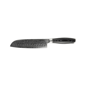 Coltello Santoku Mareld Akio giapponese in legno di olivo, 18 cm, Nero