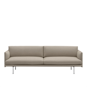 Muuto Outline Divano 3 Posti Ericture 240/ Alluminio Lucidato