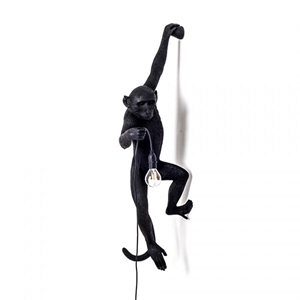 Seletti Monkey Hanging Left Applique Da Esterno Nera