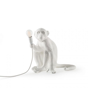 Seletti Monkey Sitting Lampada Da Tavolo Bianca