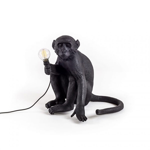 Seletti Monkey Sitting Lampada Da Tavolo Da Esterno Nera
