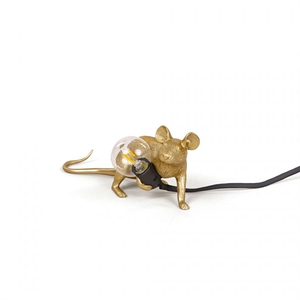 Seletti Mouse Lop Lying Lampada Da Tavolo Oro