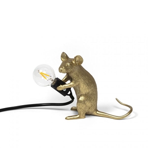 Seletti Mouse Mac Sitting Lampada Da Tavolo Oro