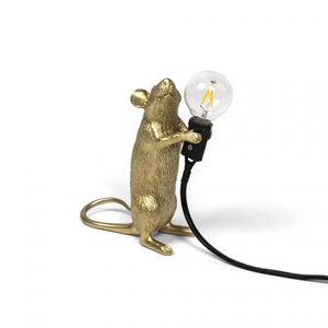 Seletti Mouse Step Standing Lampada Da Tavolo Oro
