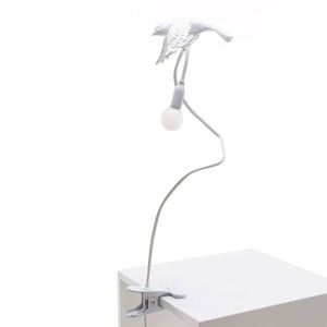 Seletti Sparrow Taking Off Lampada da Tavolo con Clip Bianco