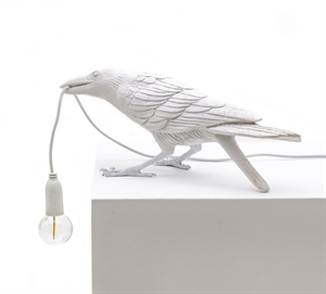 Seletti Bird Playing Lampada Da Tavolo Bianca
