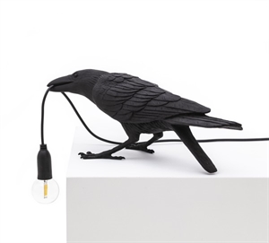 Seletti Bird Playing Lampada Da Tavolo Nera