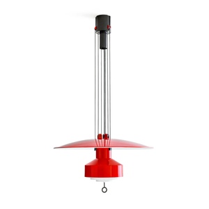 Lampadario Stilnovo Saliscendi Rosso/ Bianco