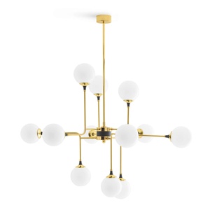 Lampadario Stilnovo Galassia 12 Oro/ Bianco